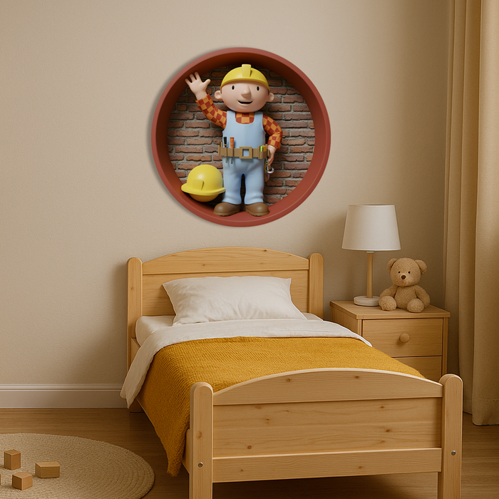 Dřevěný Svíticí obraz s UV potiskem - Bob The Builder