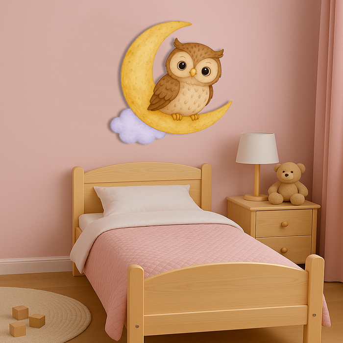 Wooden UV printed poster - Owl Zorka