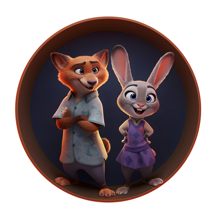Dřevěný Svíticí obraz  s UV potiskem - Zootropolis