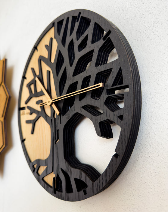 3D Dřevěné dubové hodiny - T-Tatra Oak - 30cm/50cm/84cm Strom života