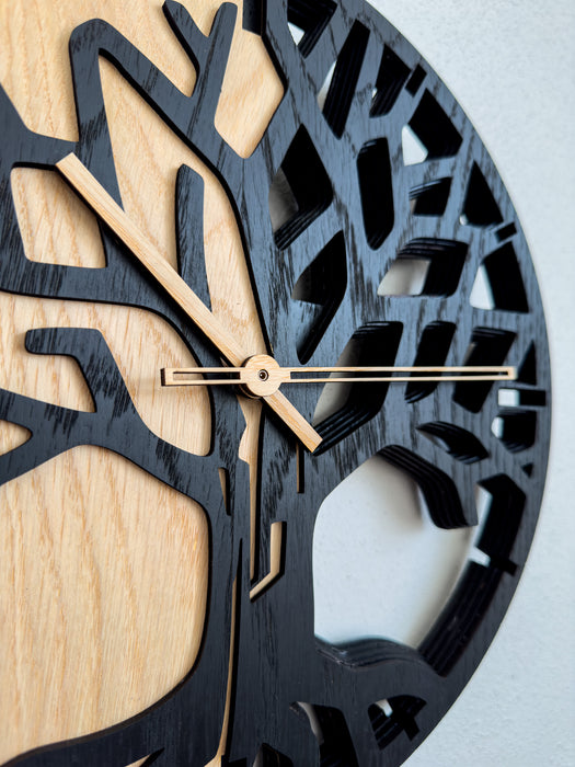 3D Dřevěné dubové hodiny - T-Tatra Oak - 30cm/50cm/84cm Strom života