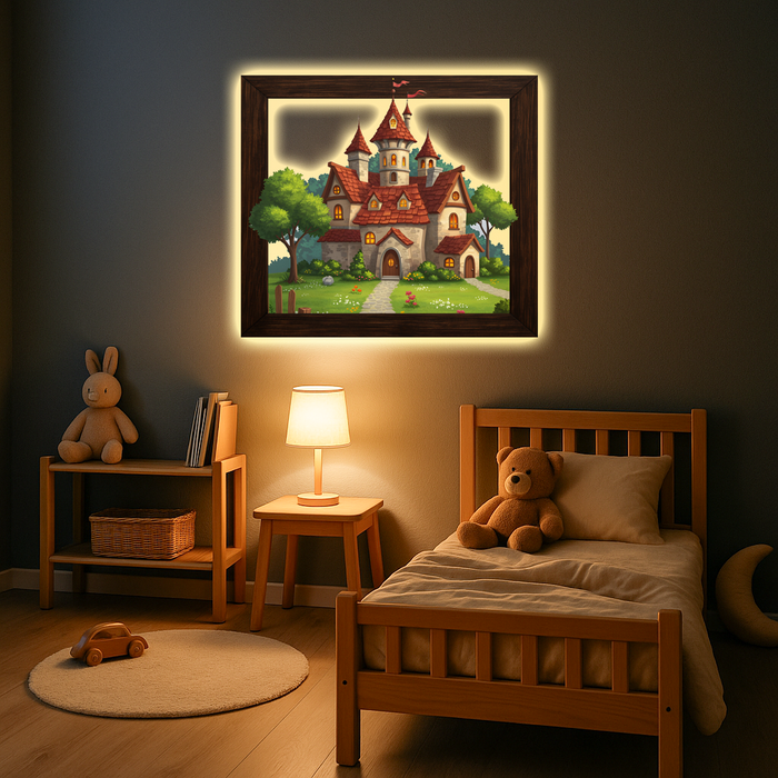 Svítícií  obraz - Princeznovský hrad - Noční lampa