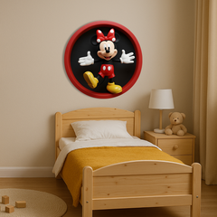 Dřevěný Svíticí obraz s UV potiskem - Minnie Mouse