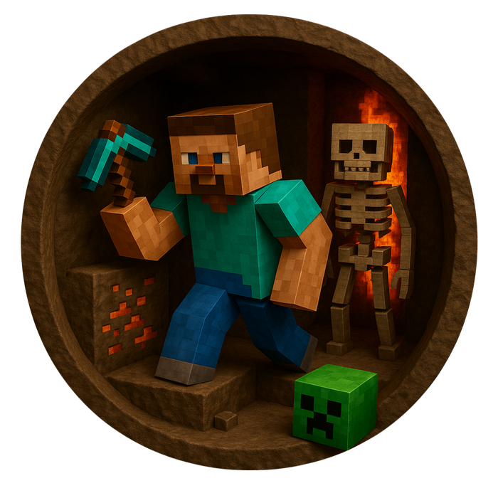 Svítícií obraz  - Hrdina Minecraftu - Noční lampa