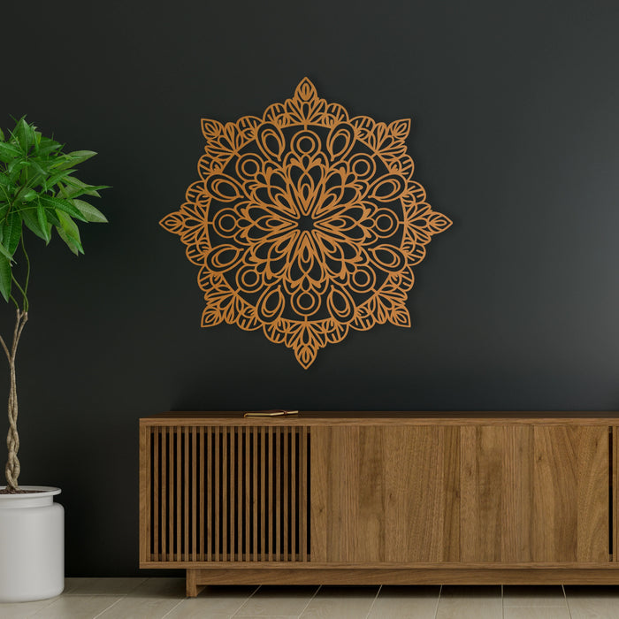 Dřevěná nástěnná dekorace - mandala