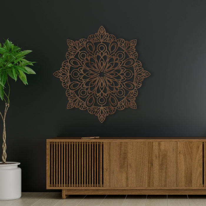Dřevěná nástěnná dekorace - Mandala Síla rovnováhy