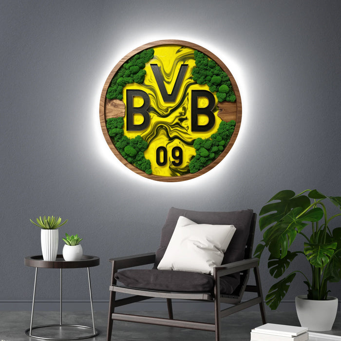 Svítícií  mechový obraz Borussia Dortmund
