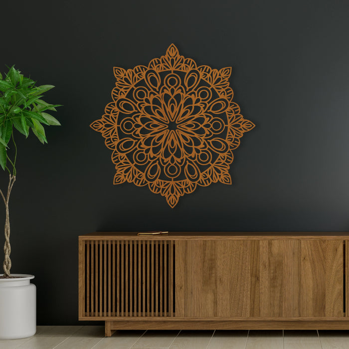 Dřevěná nástěnná dekorace - mandala