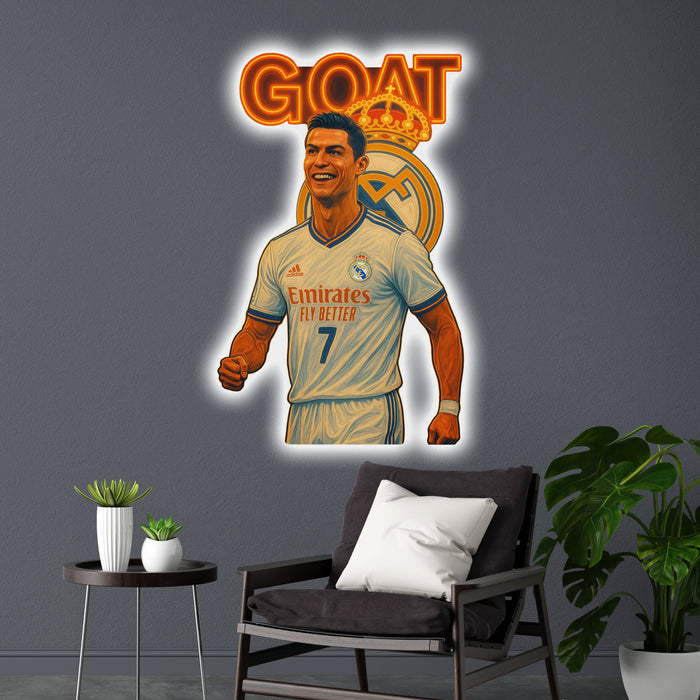 Svítícií  obraz - Cristiano Ronaldo - GOAT 