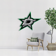 Dřevěný barevný obraz HDF Dallas Stars