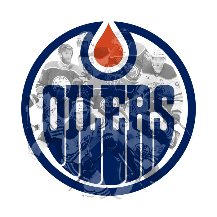 Dřevěný barevný obraz  HDF Edmonton Oilers