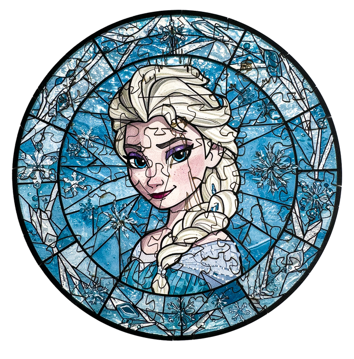 Skleněná Elza Ledové království - Dřevěné puzzle