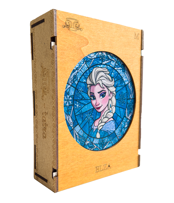 Skleněná Elza Ledové království - Dřevěné puzzle