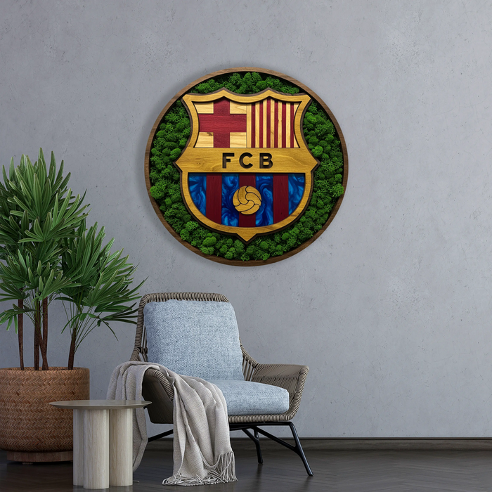 Dřevěný obraz na zeď - FC Barcelona