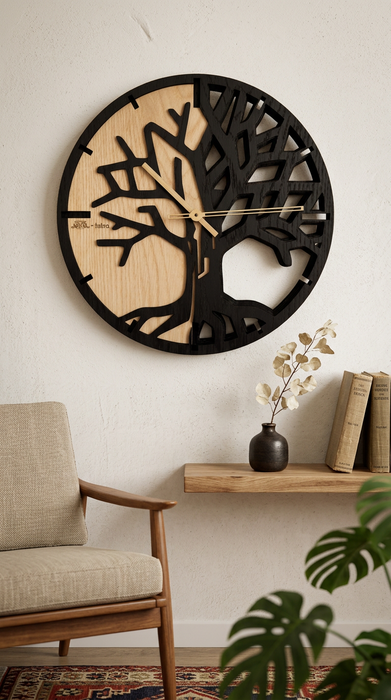 3D Dřevěné dubové hodiny - T-Tatra Oak - 30cm/50cm/84cm Strom života