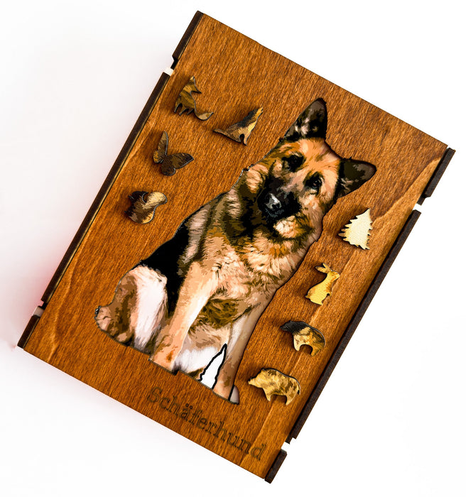 Německý Schepherd - Dřevěné puzzle