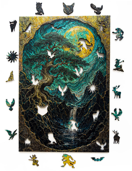 Zlatá borovice - dřevěné puzzle