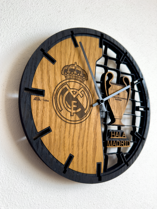 3D Dřevěné dubové hodiny Real Madrid 30cm/50cm/84cm