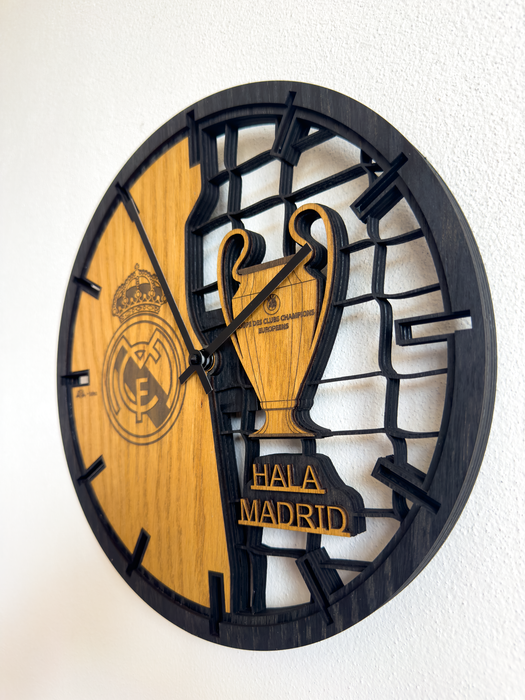 3D Dřevěné dubové hodiny Real Madrid 30cm/50cm/84cm