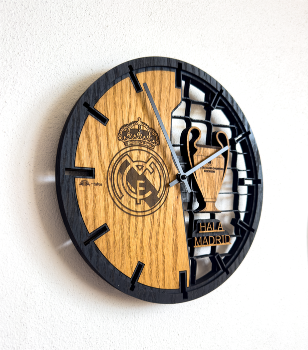 3D Dřevěné dubové hodiny Real Madrid 30cm/50cm/84cm