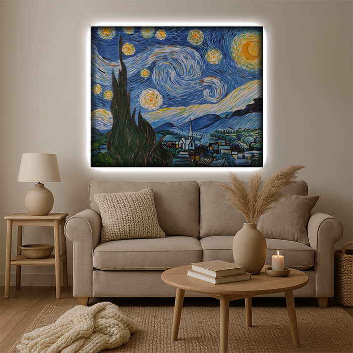 Svítícií  obraz - Hvězdná noc - Vincent van Gogh 