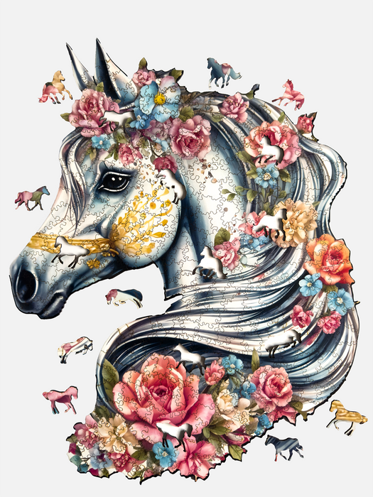 Dřevěné puzzle s koníkem Emou