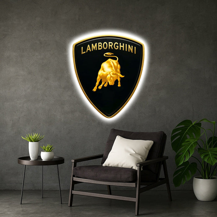 Svítícií mechový obraz Lamborghini - logo