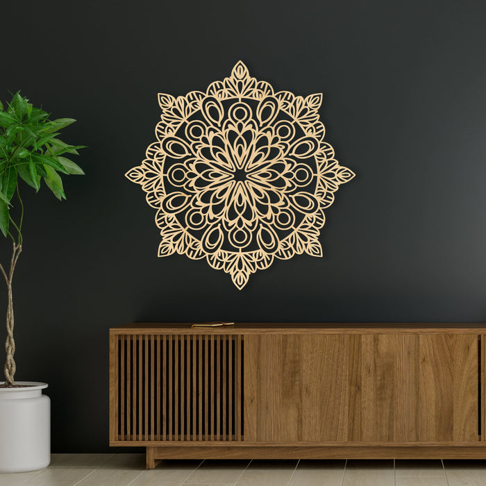 Dřevěná nástěnná dekorace - Mandala Síla rovnováhy
