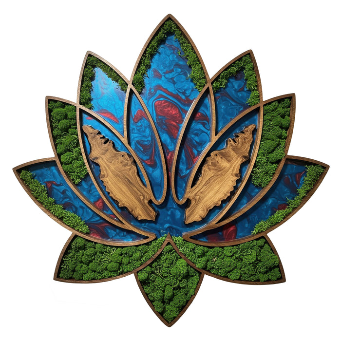 Lotus flower - moss - Wooden Jigsaw Puzzle