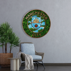 Dřevěný obraz na zeď - Manchester City Moss
