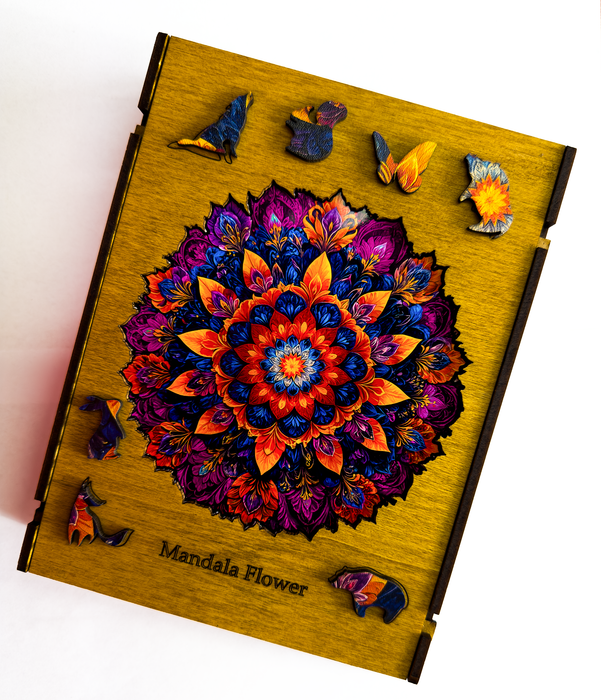 Dřevěné puzzle Mandala Lila