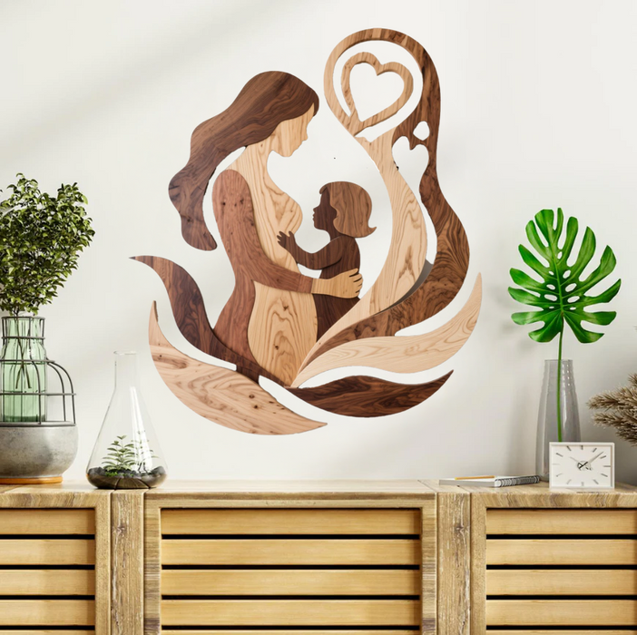 Dřevěná nástěnná dekorace - Matčina láska - UV Tisk