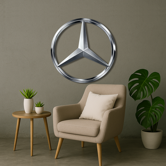 Dřevěný obraz s UV potiskem - Mercedes-Benz - logo