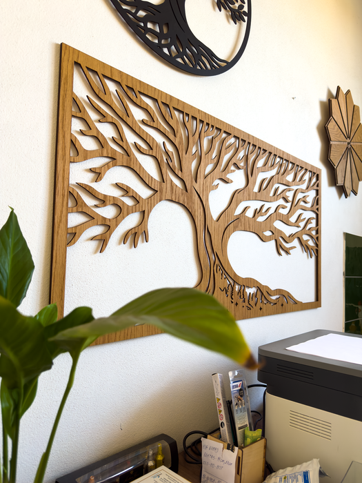 Real Nature oak wood wall decor - Tree of forest Mero Brown