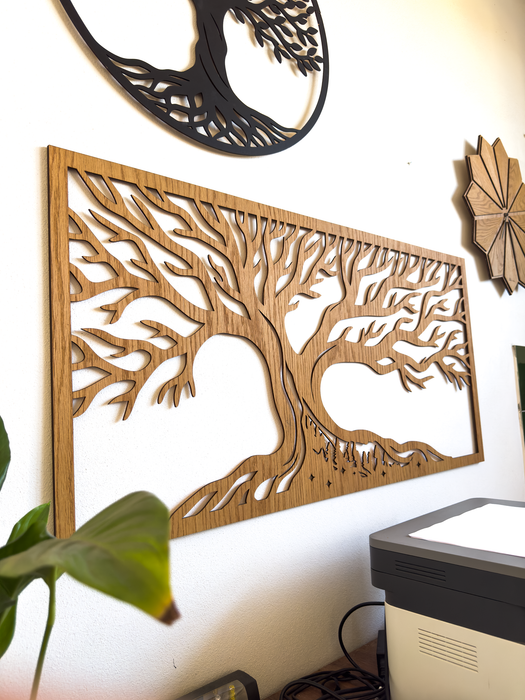 Real Nature oak wood wall decor - Tree of forest Mero Brown
