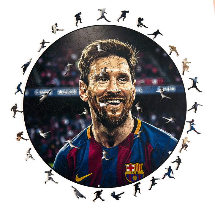 Lionel Messi - portrét - Dřevěné puzzle