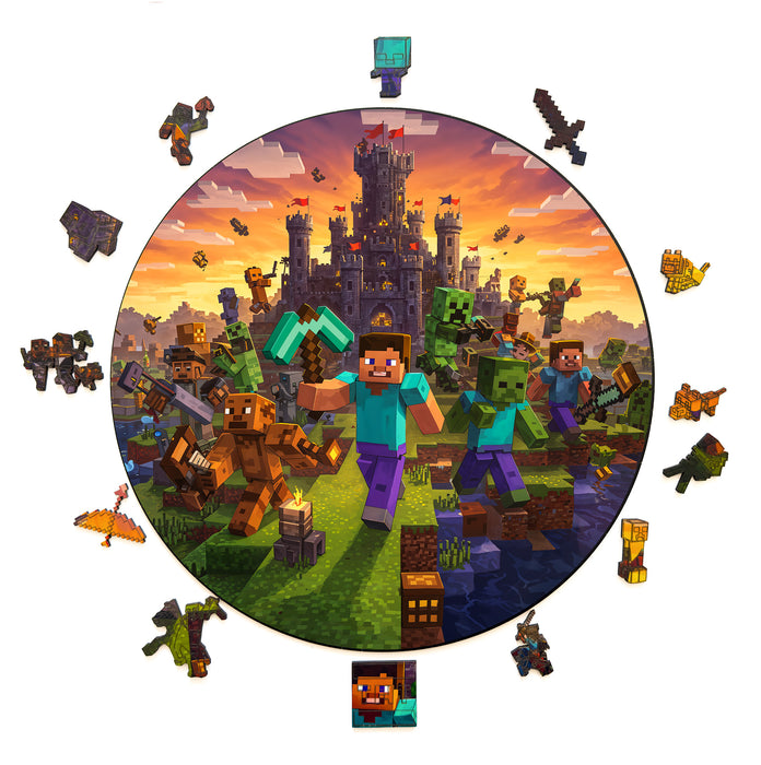 Minecraft Svět - Dřevěné puzzle
