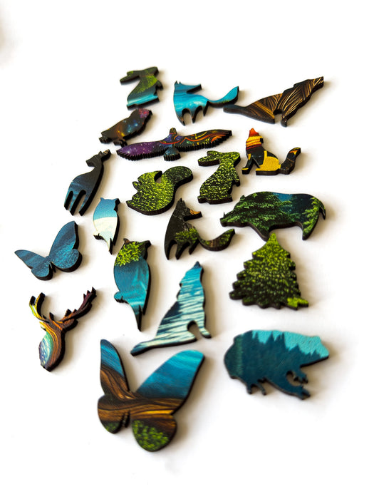 Lotus flower - moss - Wooden Jigsaw Puzzle
