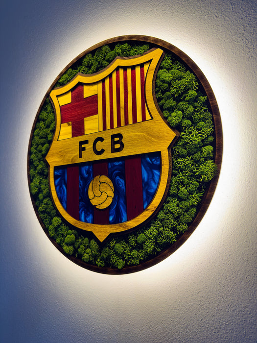 Svítícií mechový obraz Barcelona - Mech