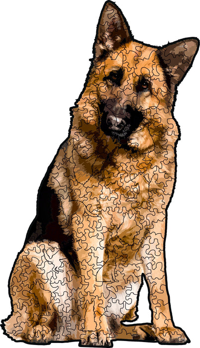 Německý Schepherd - Dřevěné puzzle