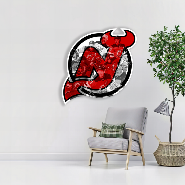 Dřevěný barevný obraz  HDF New Jersey Devils