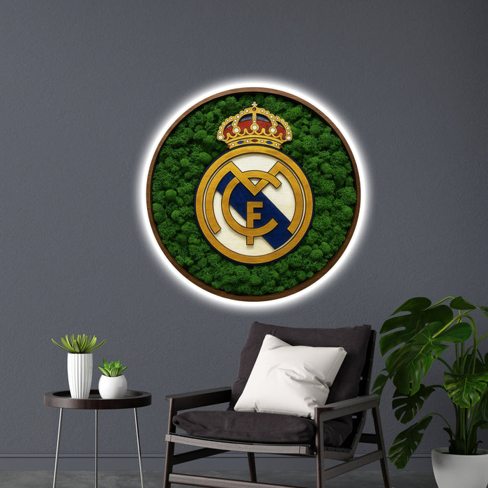 Svítícií mechový obraz Real Madrid - White Reign