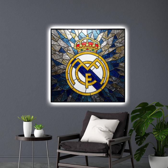 Svítícií  obraz Real Madrid - stylizované sklo