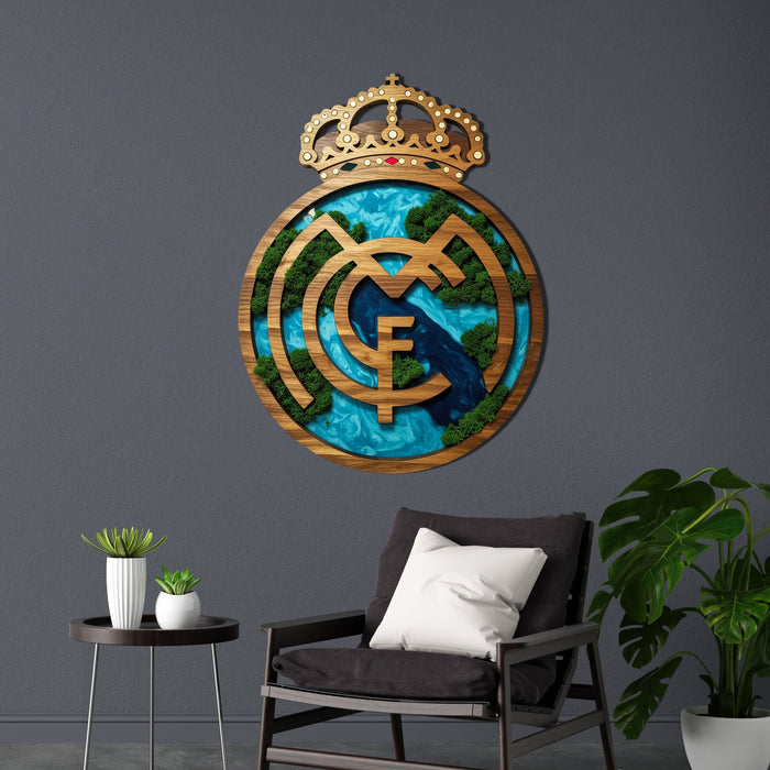 Dřevěný obraz na zeď - Real Madrid