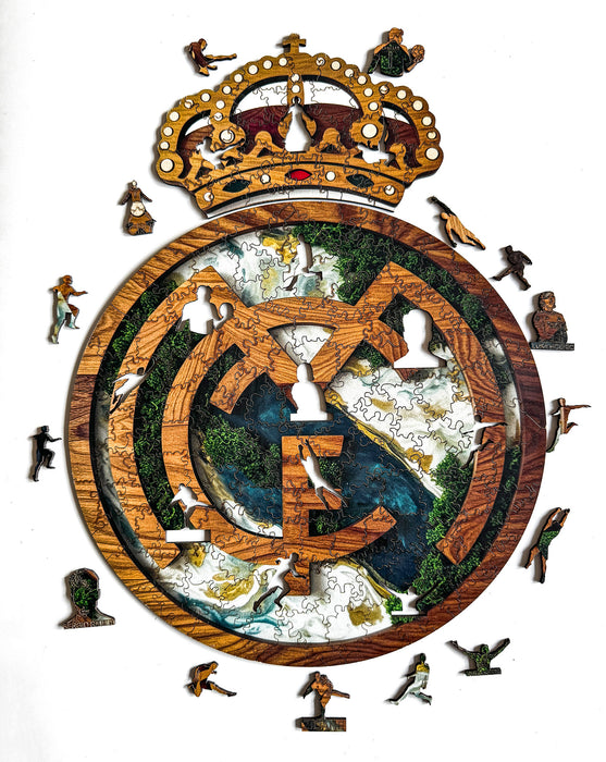 Real Madrid - Mramor a mech - Dřevěné puzzle