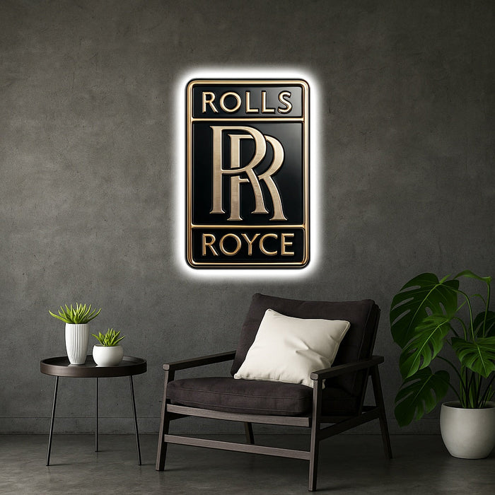 Svítícií mechový obraz Rolls-Royce - logo