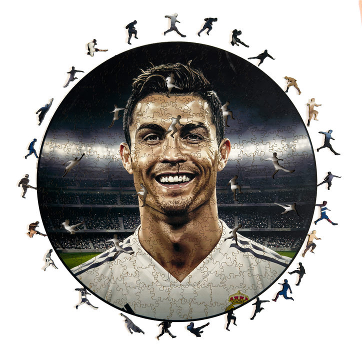 Cristiano Ronaldo - portrét - Dřevěné puzzle