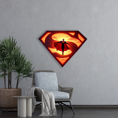 HDF Dřevěný barevný obraz Superman