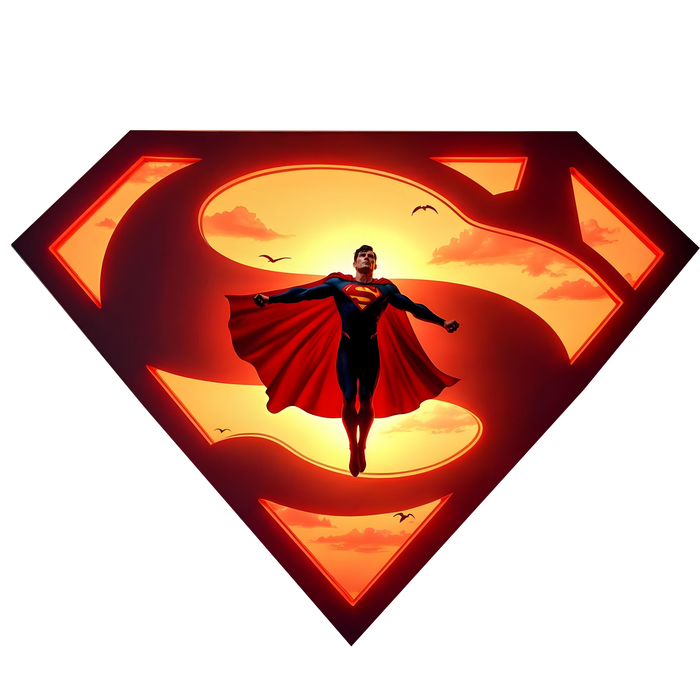 HDF Dřevěný barevný obraz Superman
