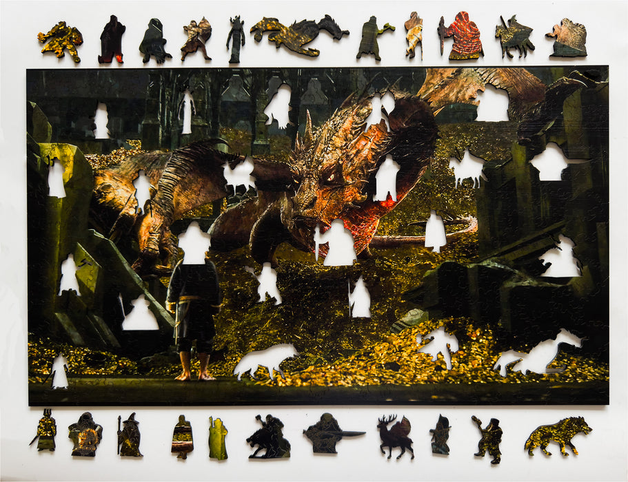 Hobbit - Smaug - dřevěné puzzle